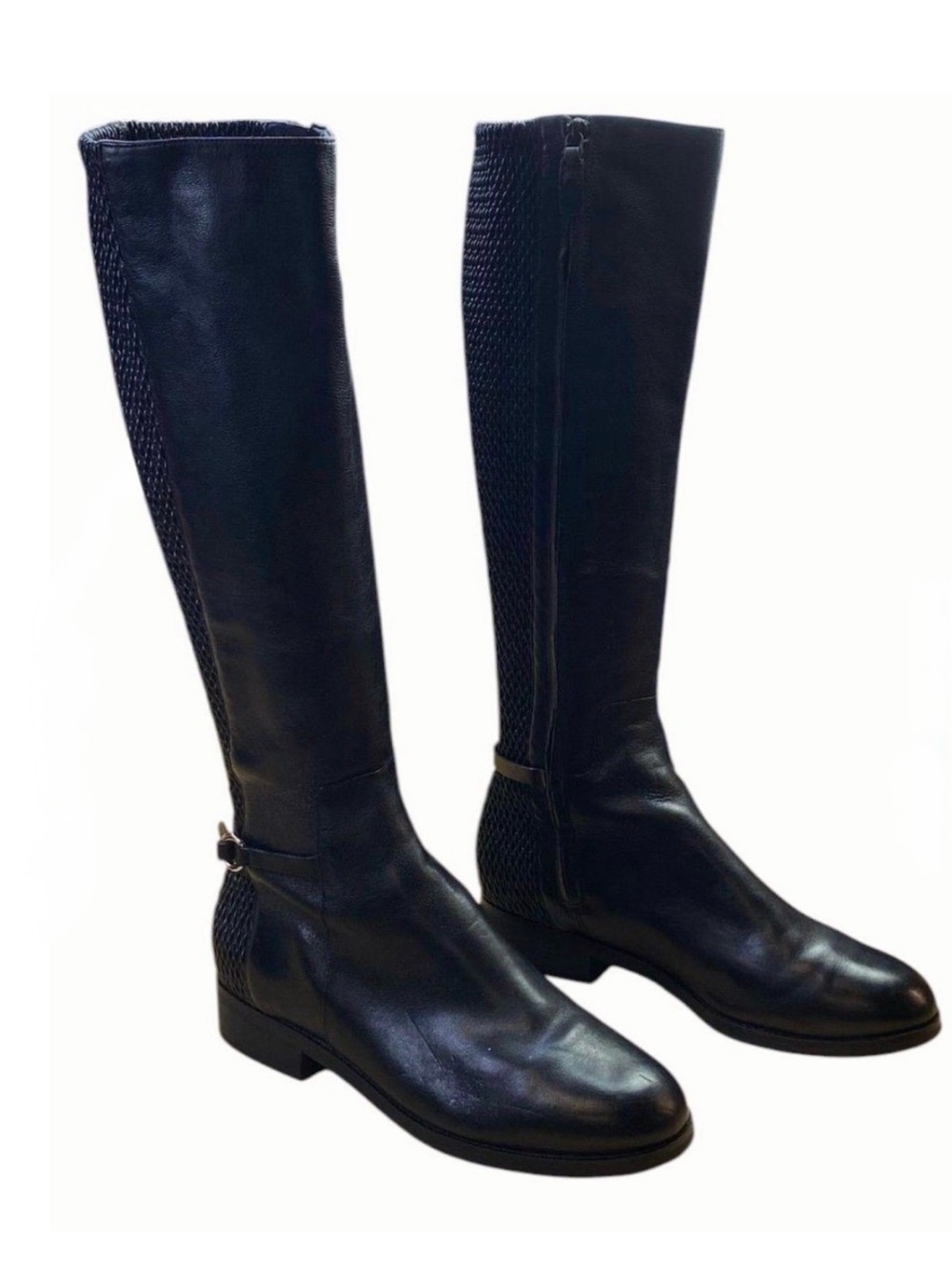 Cole Haan Black Knee High Leather Riding Boots